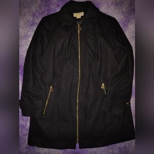 Elegant Michael Kors Black Women's Wool Blend Coat